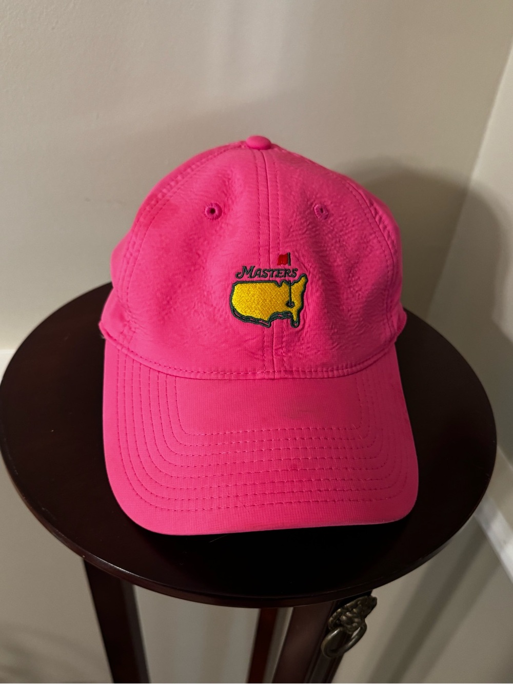 Masters Pink Hat with Yellow Embroidered Logo